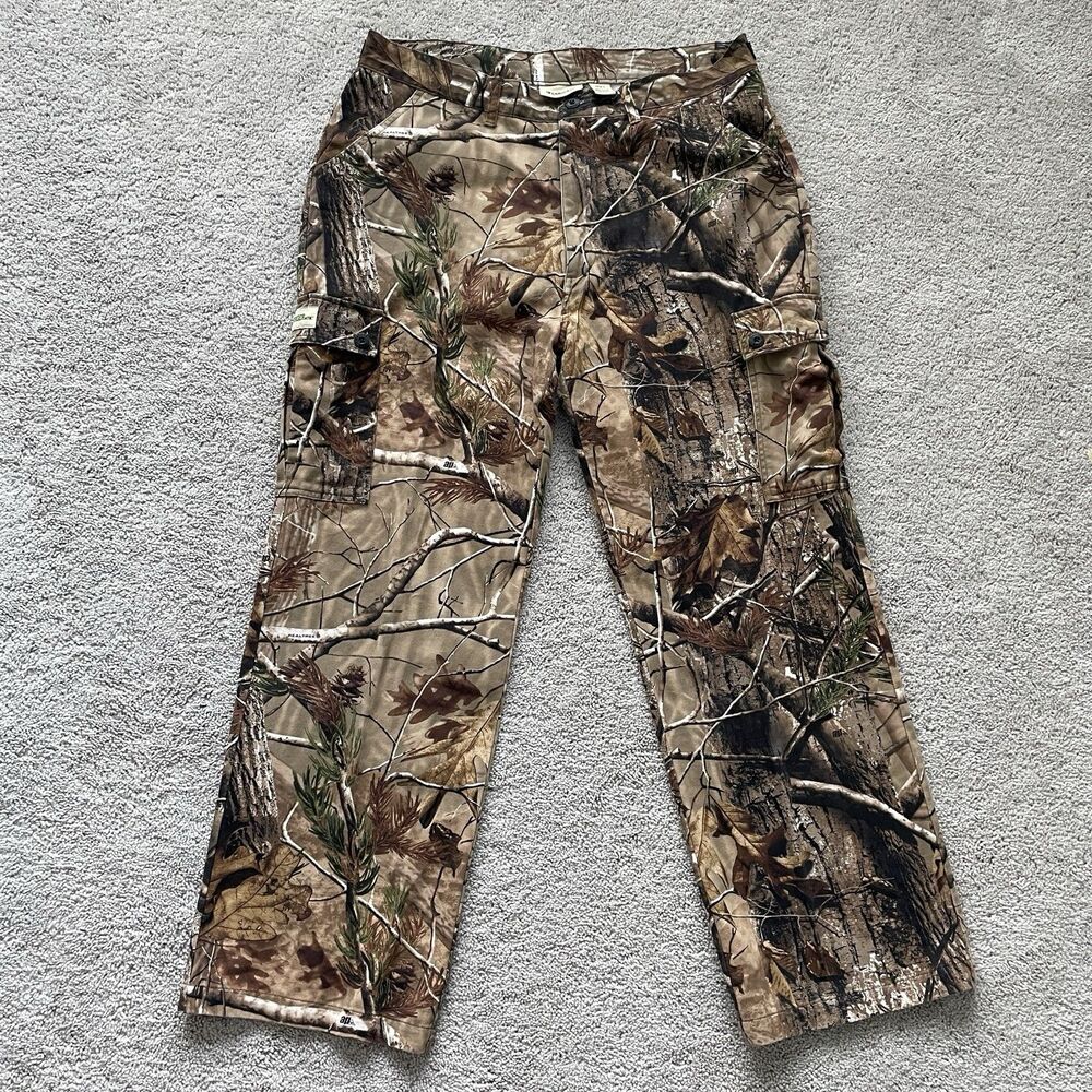 Gander Mountain Mens Realtree Camo Cargo Pants Large Adjustable Waist 36x30.5